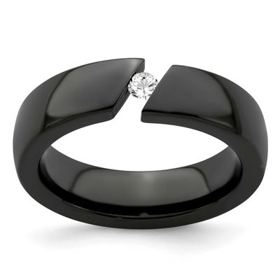 Edward Mirell .10ct Diamond 6mm Band Black Ti, EMR211-12.5, 886774317144