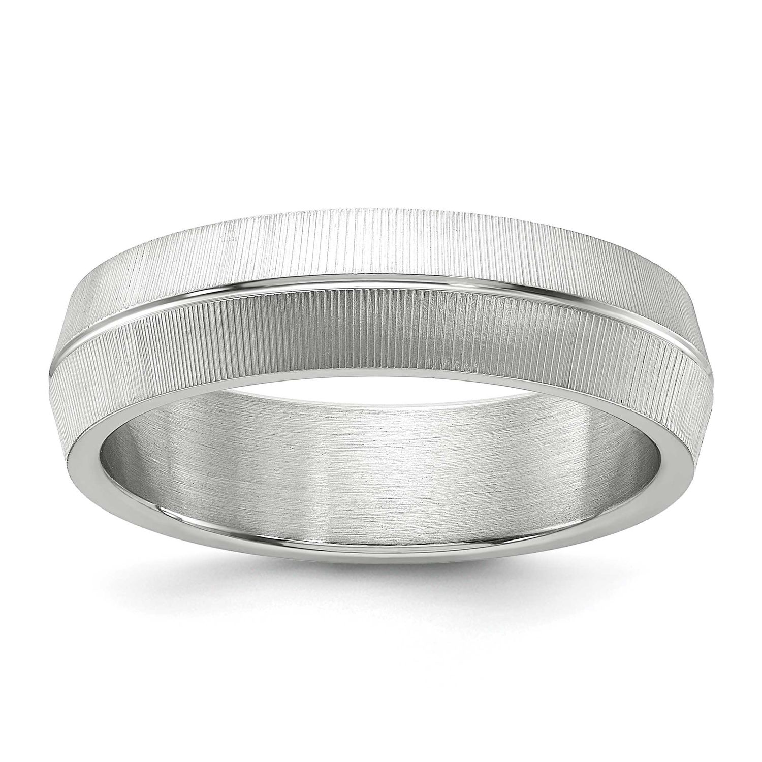 Textured 6mm Band Titanium Polished, TB528-11, 196904298121