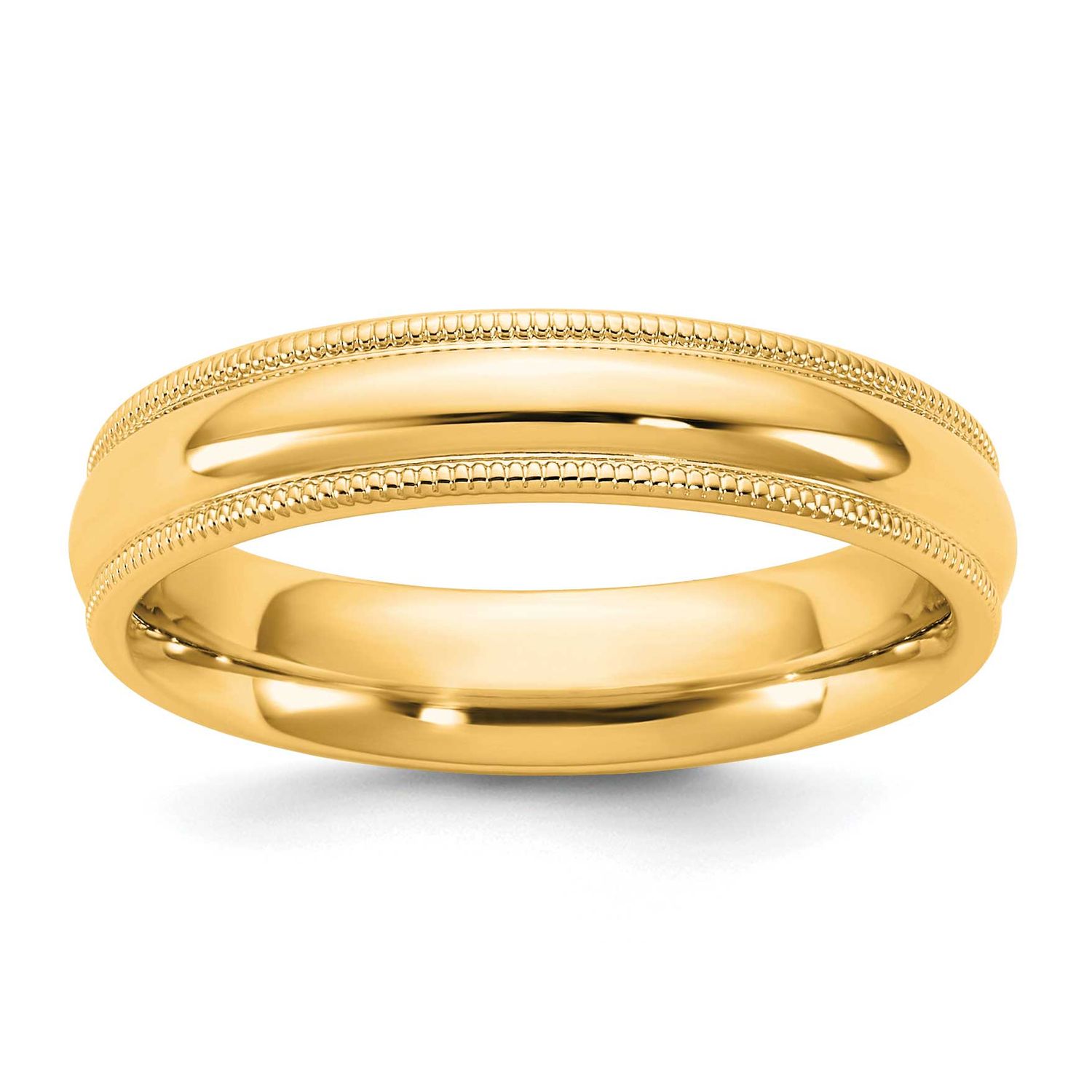 4.5mm Milgrain Comfort Fit Band 14k Gold, MC045-13.5,