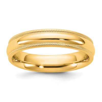 4.5mm Milgrain Comfort Fit Band 14k Gold, MC045-13.5,