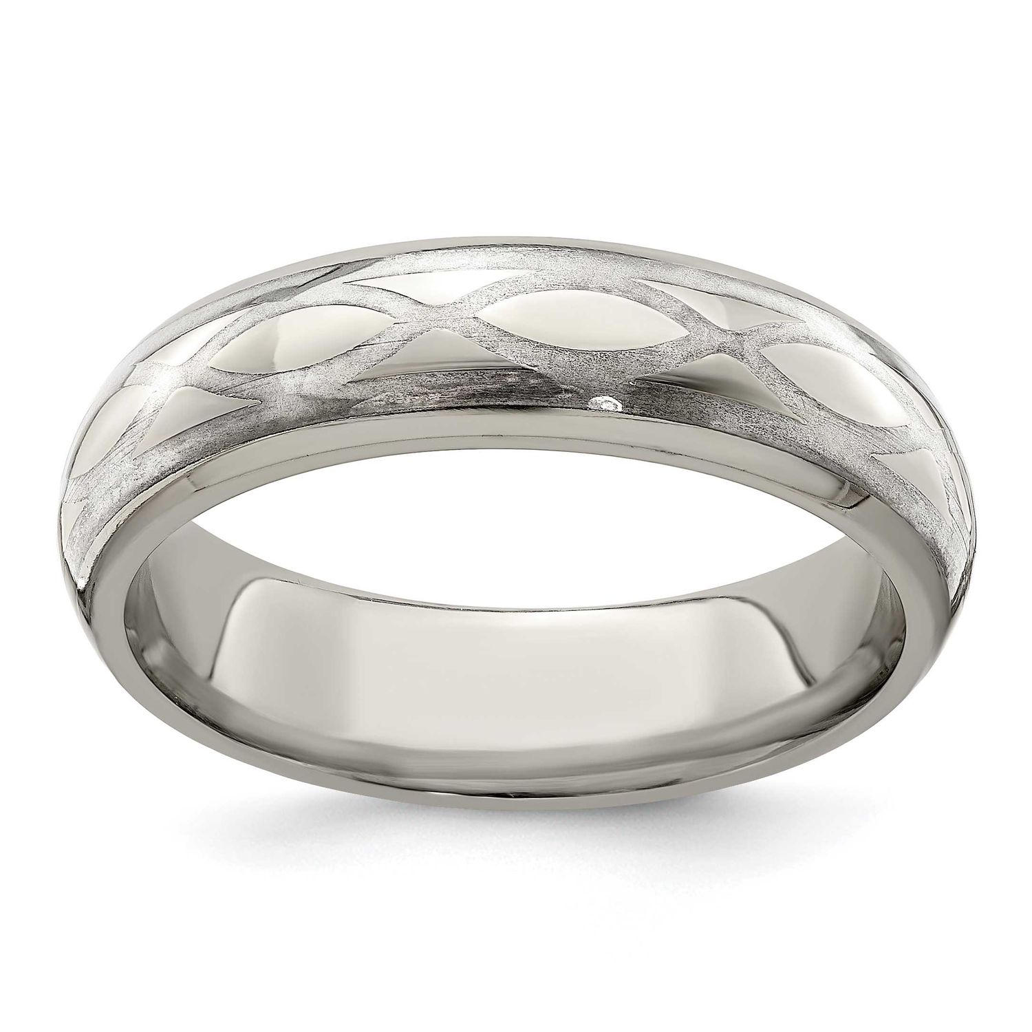 Edward Mirell &amp; Sterling Silver Brushed &amp; Polished Infinity Ring Titanium, EMR293-12, 886774386690