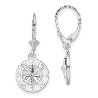 De-Ani Polished Mini Compass Leverback Earrings Sterling Silver Rhodium-plated, QE15534, 6372181842