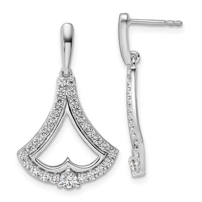 Lab Grown Diamond VS/SI FGH Post Dangle Earrings 14k White Gold, EM9941-100-WLG,