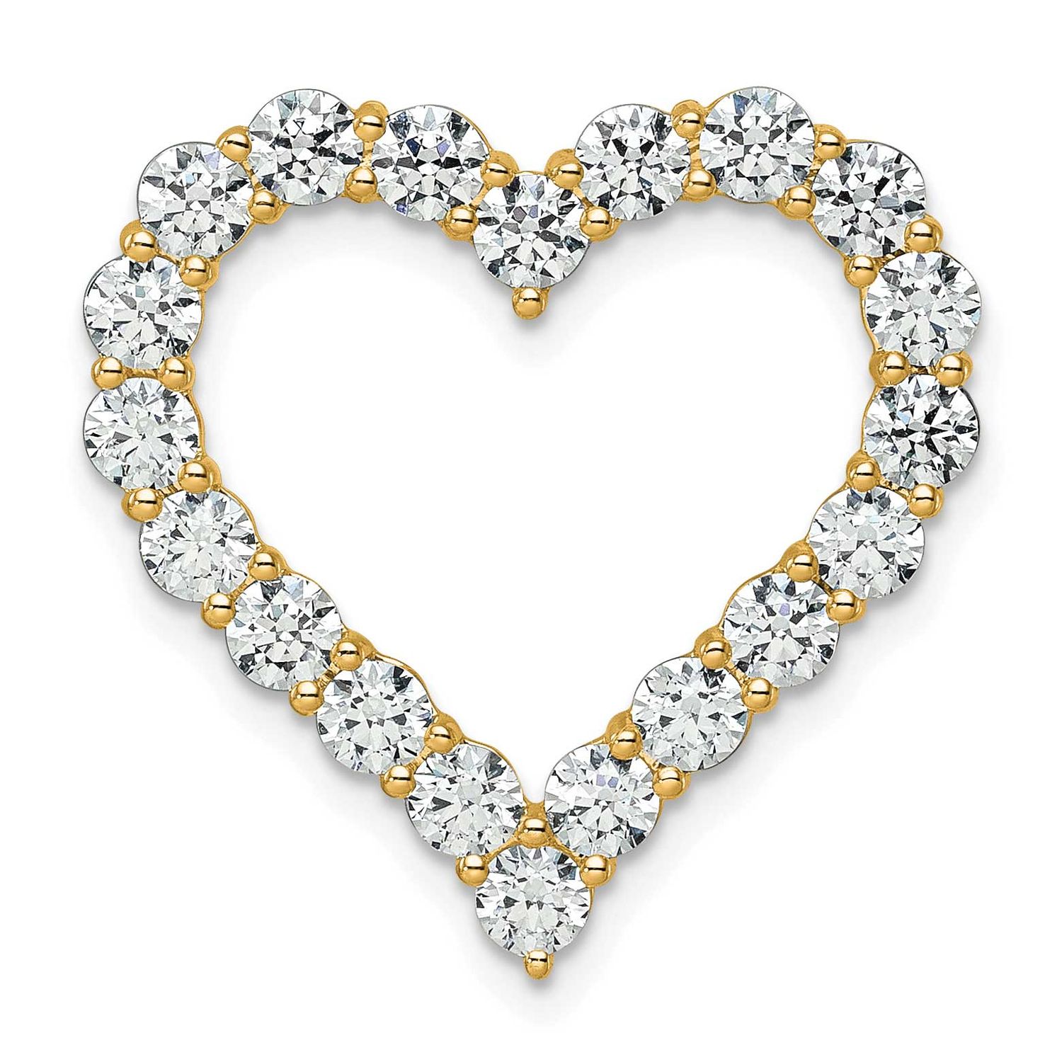 Lab Grown Diamond 3ctw VS/SI FGH Heart Pendant 14k Gold, PM10444-LG,