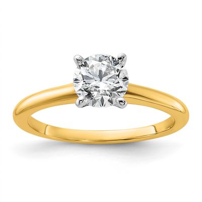 1 carat Round VS/SI GH Lab Grown Diamond Solitaire 4 Prong Ring 14k Two-tone Gold, RM5965R-100-10LG