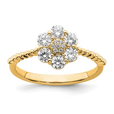 Lab Grown Diamond VS/SI FGH Floral Ring 14k Gold, RM7191-063-YLG, 883957092454