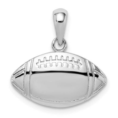 De-Ani Polished Football Pendant Sterling Silver Rhodium-plated, QC10512, 637218182770