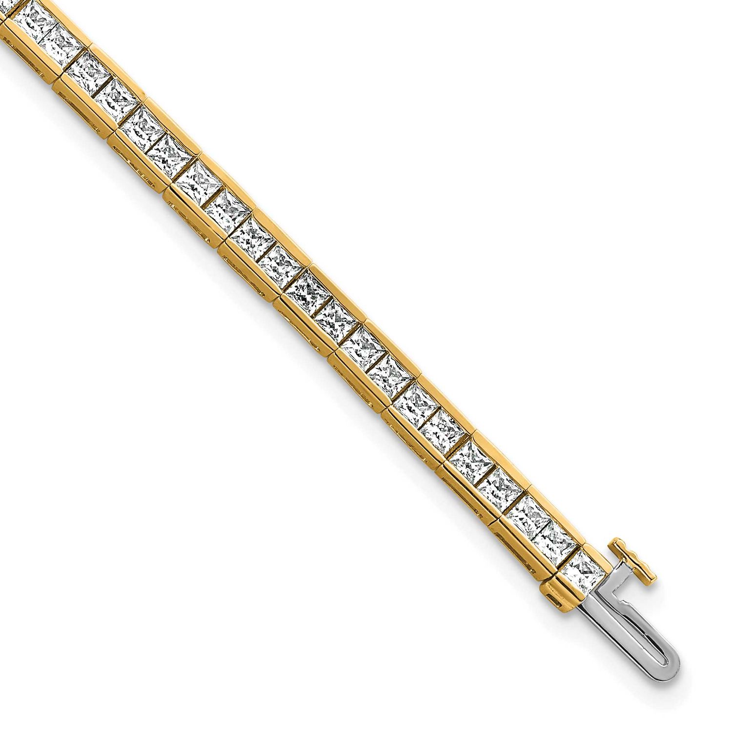Lab Grown Diamond VS/SI FGH Princess Tennis Bracelet 14k Gold, BM10330-LG,