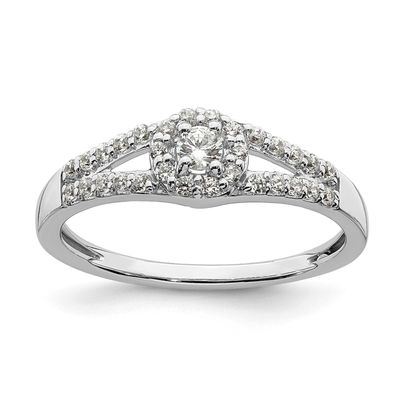 Halo Cluster 1/3 carat Diamond Complete Engagement Ring 10k White Gold, RM6388E-034-0WAA, 196904334