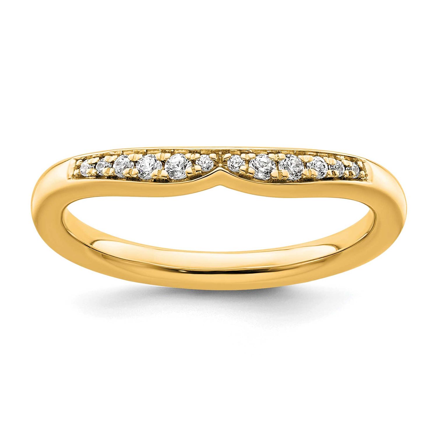 Diamond Curved Ring 14k Gold, SK2115-8,