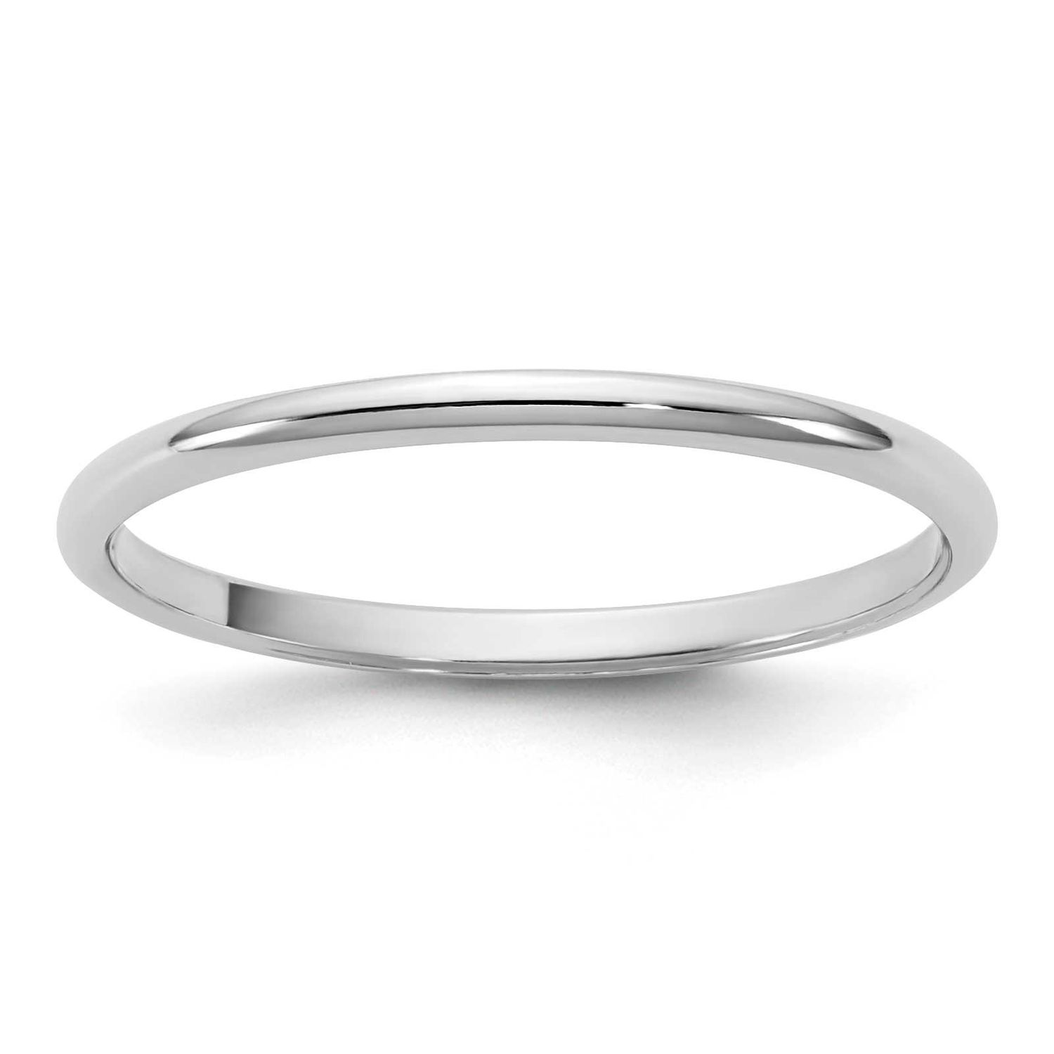 1.5mm Half Round Band 10k White Gold, 1WHR015-6.5,