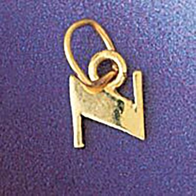 Dazzlers Jewelry Initial N Pendant Necklace Charm Bracelet in Yellow, White or Rose Gold 9567n, MPN…