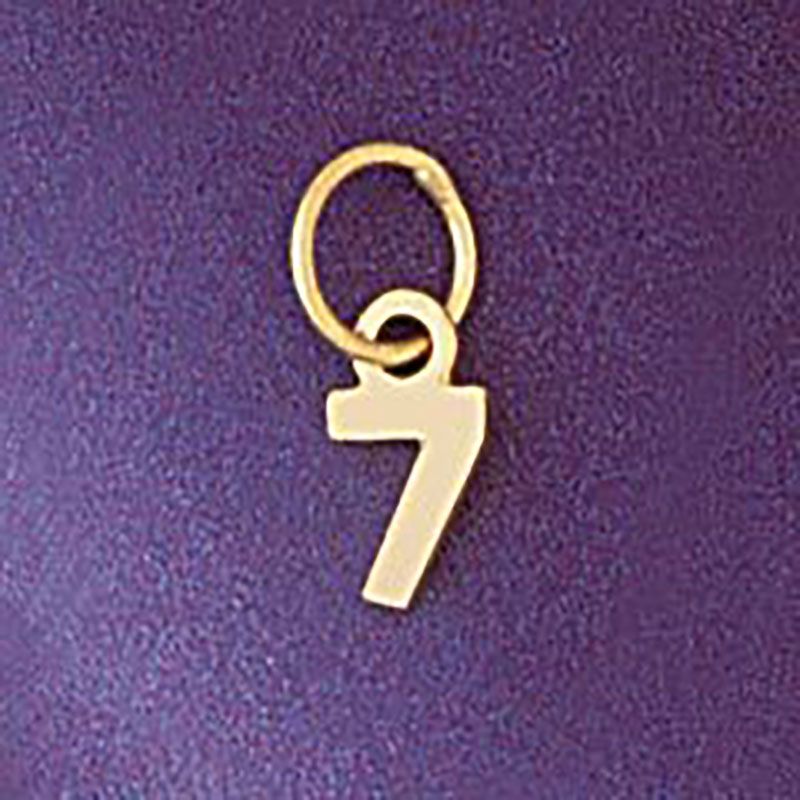 Dazzlers Jewelry Number 7 Pendant Necklace Charm Bracelet in Yellow, White or Rose Gold 95127, MPN:…