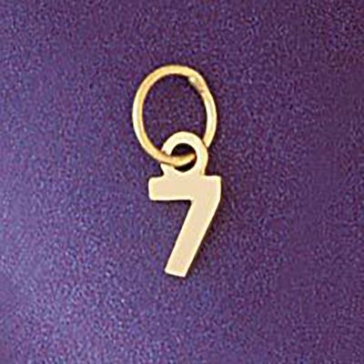 Dazzlers Jewelry Number 7 Pendant Necklace Charm Bracelet in Yellow, White or Rose Gold 95127, MPN:…
