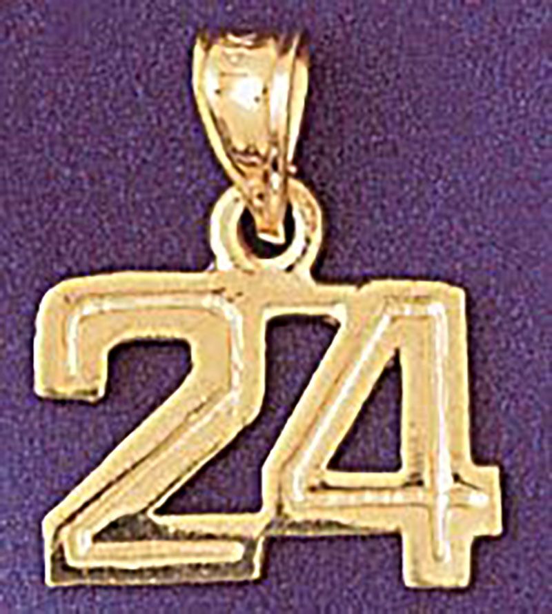 Dazzlers Jewelry Number 24 Pendant Necklace Charm Bracelet in Yellow, White or Rose Gold 951124, MP…