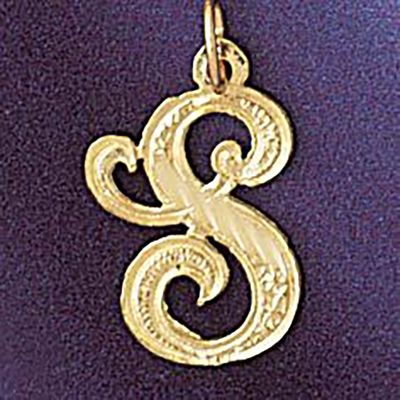 Dazzlers Jewelry Initial S Classic Pendant Necklace Charm Bracelet in Yellow, White or Rose Gold 95…