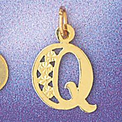 Dazzlers Jewelry Initial Q Pendant Necklace Charm Bracelet in Yellow, White or Rose Gold 9569q, MPN…