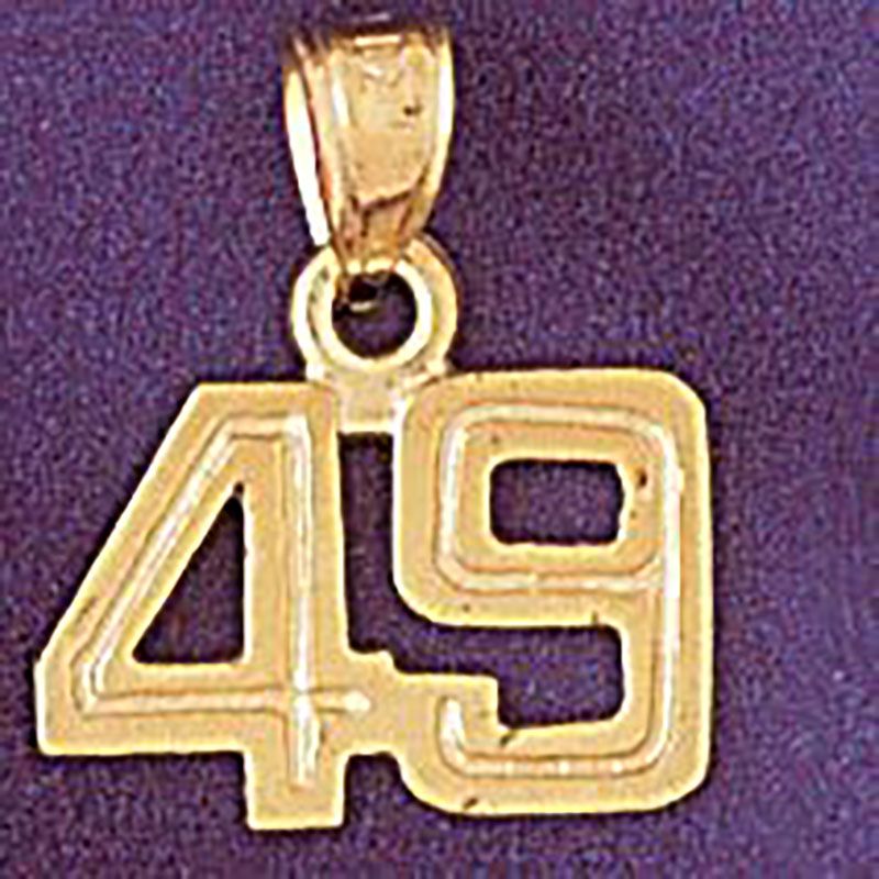 Dazzlers Jewelry Number 49 Pendant Necklace Charm Bracelet in Yellow, White or Rose Gold 951149, MP…