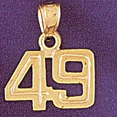 Dazzlers Jewelry Number 49 Pendant Necklace Charm Bracelet in Yellow, White or Rose Gold 951149, MP…