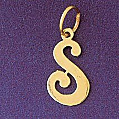 Dazzlers Jewelry Initial S Pendant Necklace Charm Bracelet in Yellow, White or Rose Gold 9561s, MPN…