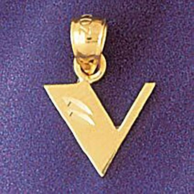 Dazzlers Jewelry Initial V Pendant Necklace Charm Bracelet in Yellow, White or Rose Gold 9568v, MPN…