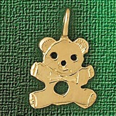 Dazzlers Jewelry Teddy Bear Pendant Necklace Charm Bracelet in Yellow, White or Rose Gold 2505, MPN…