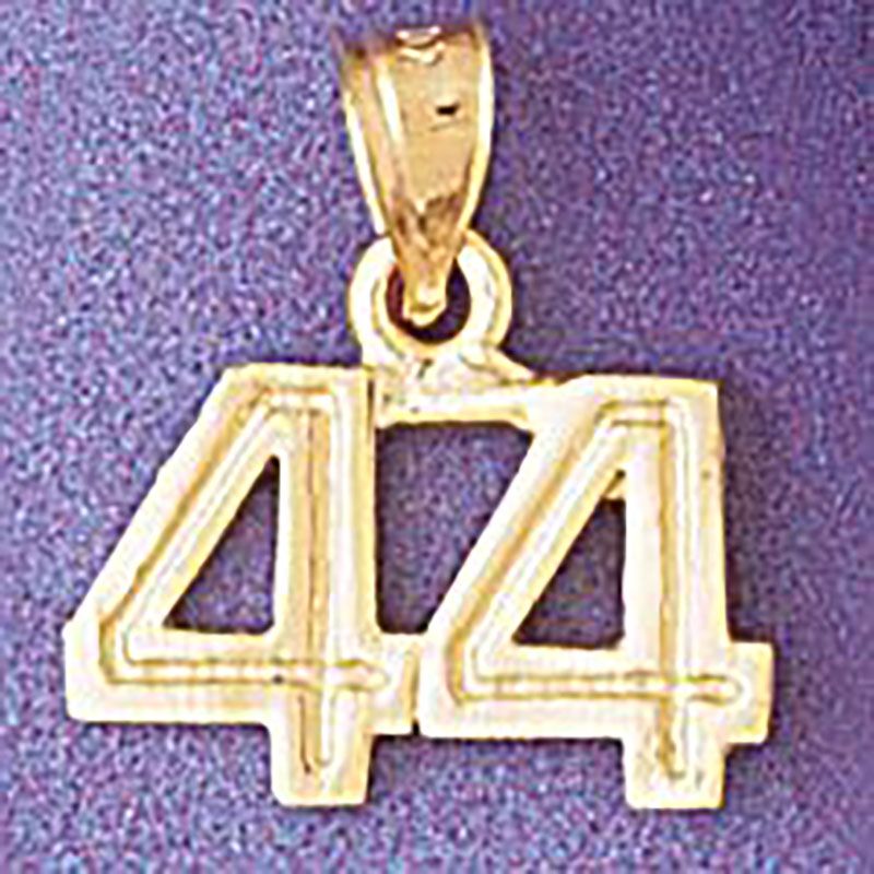 Dazzlers Jewelry Number 44 Pendant Necklace Charm Bracelet in Yellow, White or Rose Gold 951144, MP…