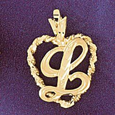 Dazzlers Jewelry Initial L Heart Pendant Necklace Charm Bracelet in Yellow, White or Rose Gold 9581…