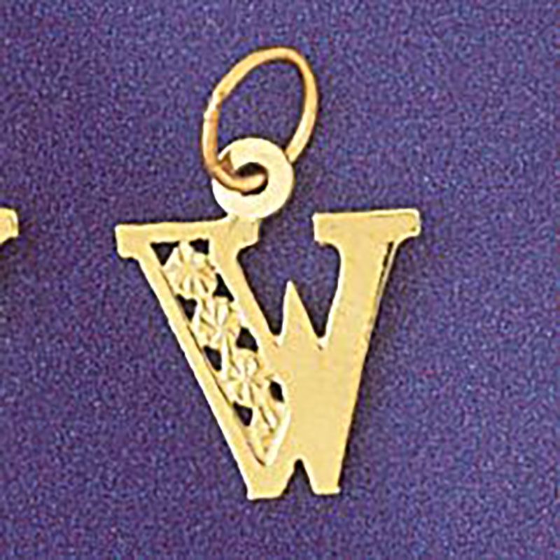 Dazzlers Jewelry Initial W Pendant Necklace Charm Bracelet in Yellow, White or Rose Gold 9569w, MPN…