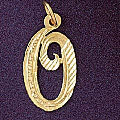 Dazzlers Jewelry Initial O Classic Pendant Necklace Charm Bracelet in Yellow, White or Rose Gold 95…