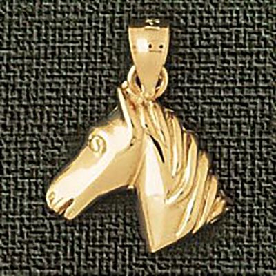 Dazzlers Jewelry Horse Head Pendant Necklace Charm Bracelet in Yellow, White or Rose Gold 1776, MPN…