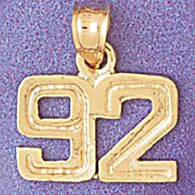 Dazzlers Jewelry Number 92 Pendant Necklace Charm Bracelet in Yellow, White or Rose Gold 951192, MP…