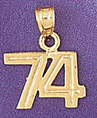 Dazzlers Jewelry Number 74 Pendant Necklace Charm Bracelet in Yellow, White or Rose Gold 951174, MP…