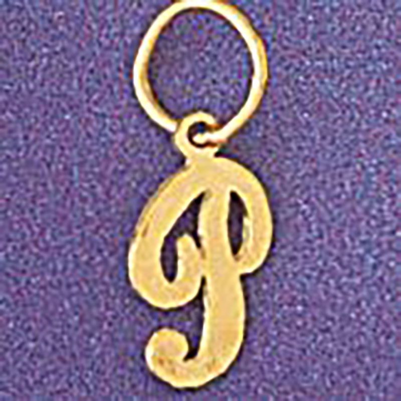 Dazzlers Jewelry Initial P Pendant Necklace Charm Bracelet in Yellow, White or Rose Gold 9562p, MPN…