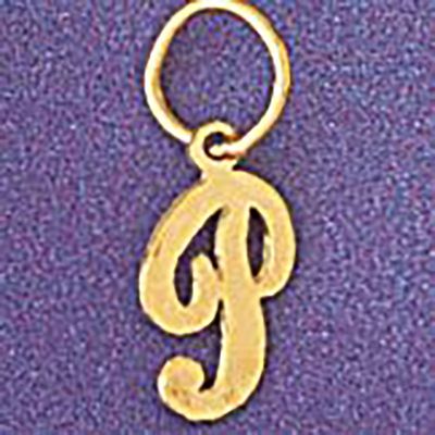Dazzlers Jewelry Initial P Pendant Necklace Charm Bracelet in Yellow, White or Rose Gold 9562p, MPN…
