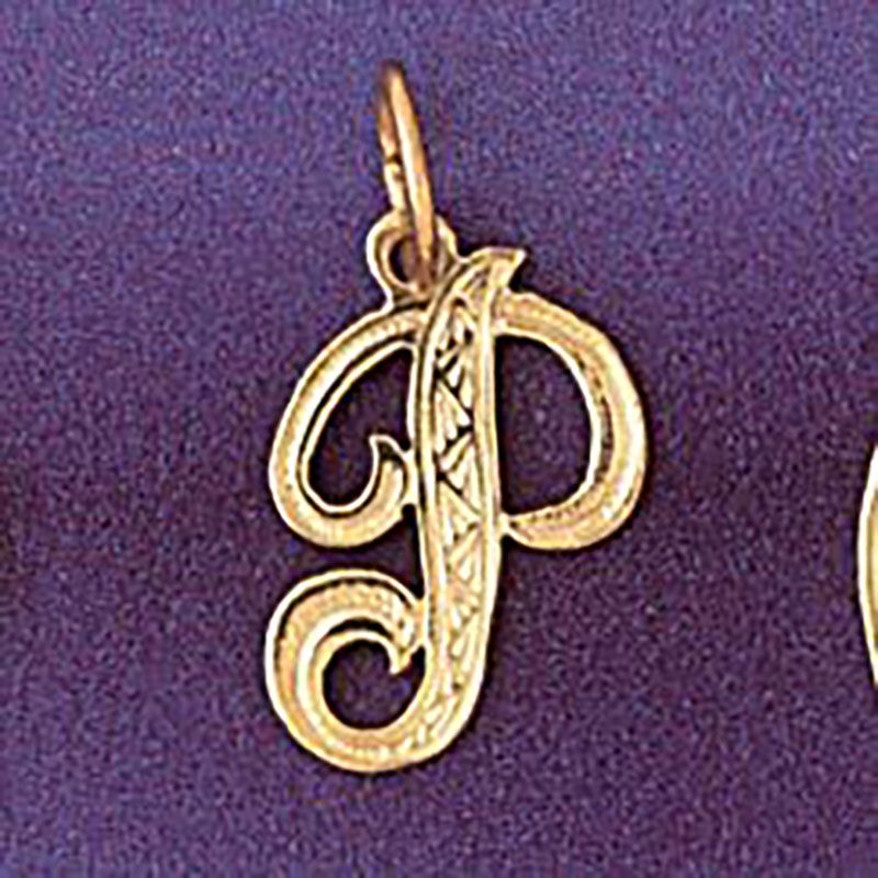 Dazzlers Jewelry Initial P Pendant Necklace Charm Bracelet in Yellow, White or Rose Gold 9565p, MPN…