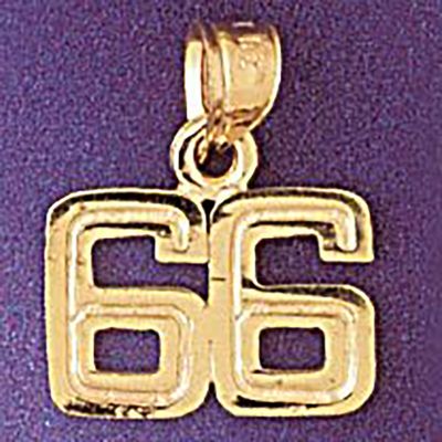 Dazzlers Jewelry Number 66 Pendant Necklace Charm Bracelet in Yellow, White or Rose Gold 951166, MP…