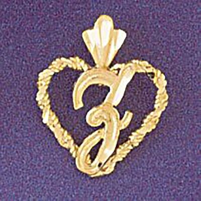 Dazzlers Jewelry Initial Z Heart Pendant Necklace Charm Bracelet in Yellow, White or Rose Gold 9579…