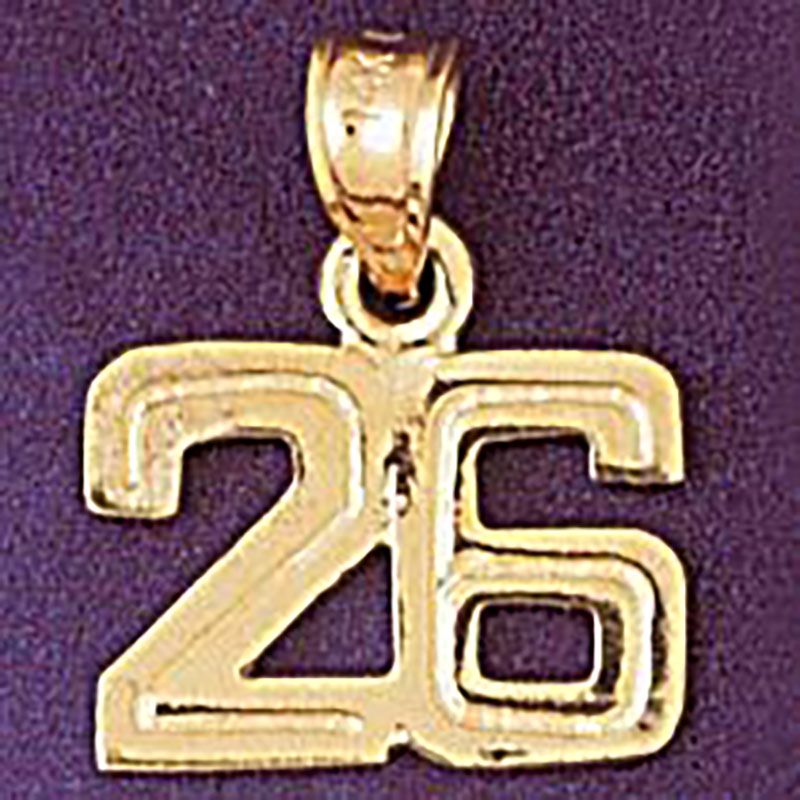 Dazzlers Jewelry Number 26 Pendant Necklace Charm Bracelet in Yellow, White or Rose Gold 951126, MP…