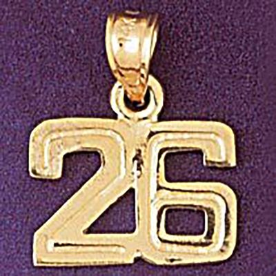 Dazzlers Jewelry Number 26 Pendant Necklace Charm Bracelet in Yellow, White or Rose Gold 951126, MP…