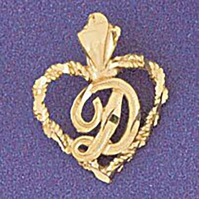 Dazzlers Jewelry Initial D Heart Pendant Necklace Charm Bracelet in Yellow, White or Rose Gold 9579…