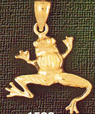 Dazzlers Jewelry Frog Pendant Necklace Charm Bracelet in Yellow, White or Rose Gold 1583, MPN: DZ-1…