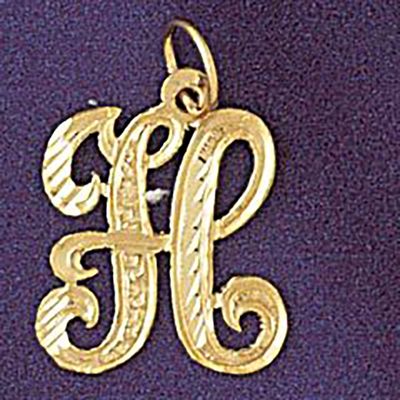 Dazzlers Jewelry Initial H Classic Pendant Necklace Charm Bracelet in Yellow, White or Rose Gold 95…