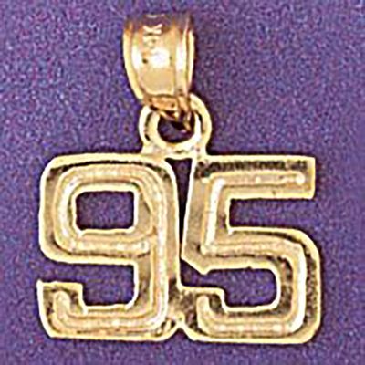 Dazzlers Jewelry Number 95 Pendant Necklace Charm Bracelet in Yellow, White or Rose Gold 951195, MP…