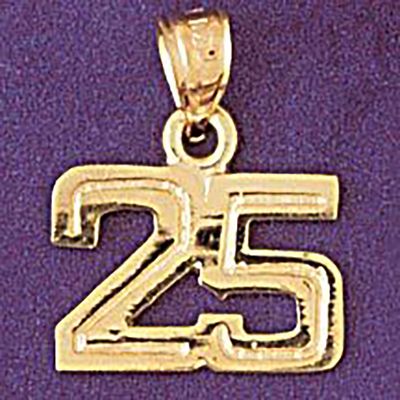 Dazzlers Jewelry Number 25 Pendant Necklace Charm Bracelet in Yellow, White or Rose Gold 951125, MP…