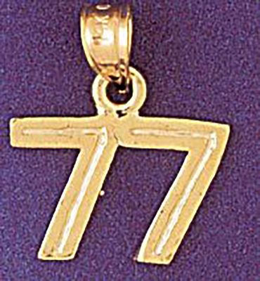 Dazzlers Jewelry Number 77 Pendant Necklace Charm Bracelet in Yellow, White or Rose Gold 951177, MP…