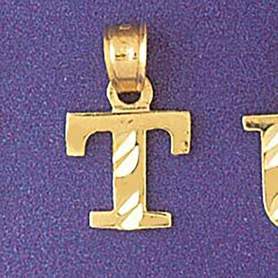 Dazzlers Jewelry Initial T Pendant Necklace Charm Bracelet in Yellow, White or Rose Gold 9570t, MPN…