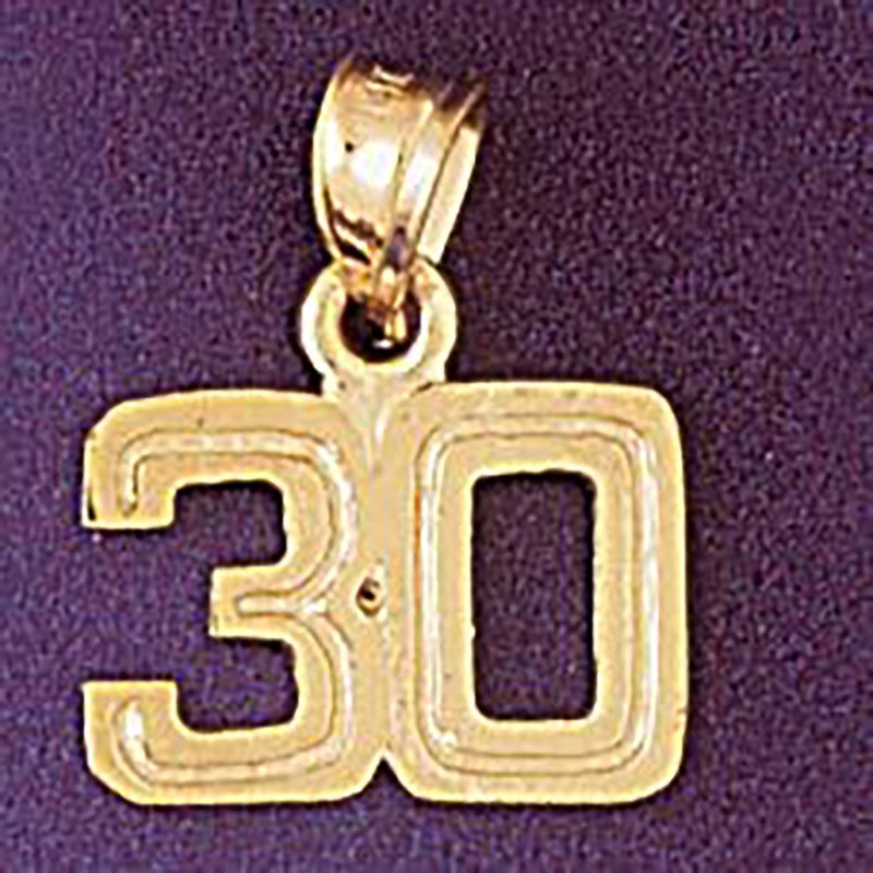 Dazzlers Jewelry Number 30 Pendant Necklace Charm Bracelet in Yellow, White or Rose Gold 951130, MP…
