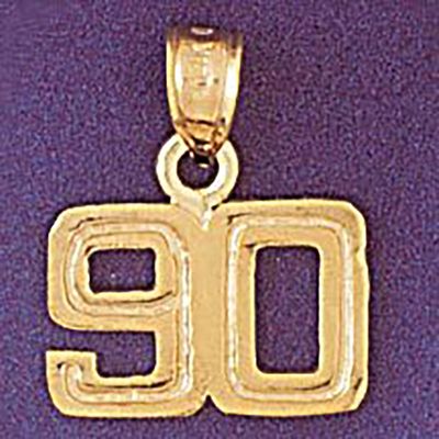 Dazzlers Jewelry Number 90 Pendant Necklace Charm Bracelet in Yellow, White or Rose Gold 951190, MP…