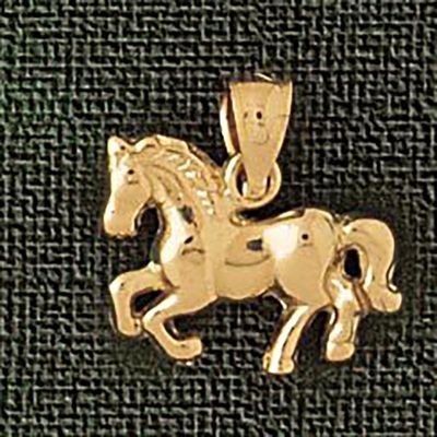 Dazzlers Jewelry Horse Pendant Necklace Charm Bracelet in Yellow, White or Rose Gold 1825, MPN: DZ-…
